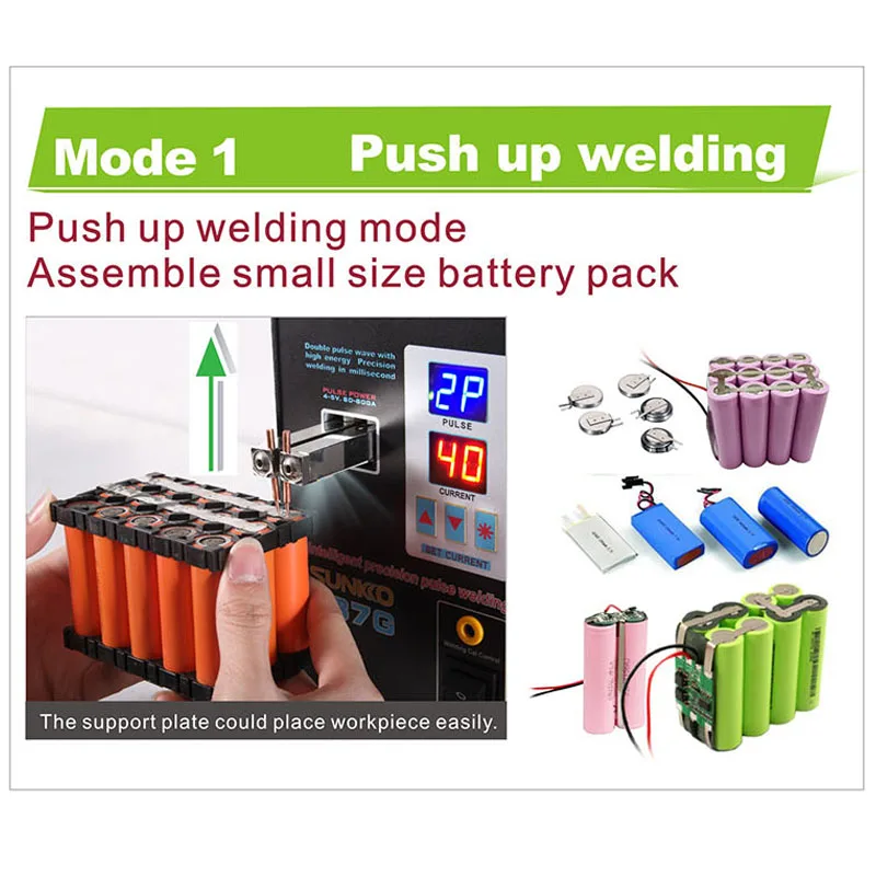 737G Spot Welder 1.5kw LED Dual Digital Display Pulse Pengelasan Spot Presisi dari Sambungan Las Push Tetap untuk 18650