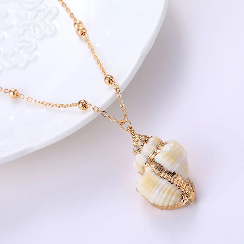 Hot 2019 Bohemia Conch Shells Necklace Sea Beach Shell Pendant Necklace For Women Female Shell Cowrie Summer Party Gift Jewelry