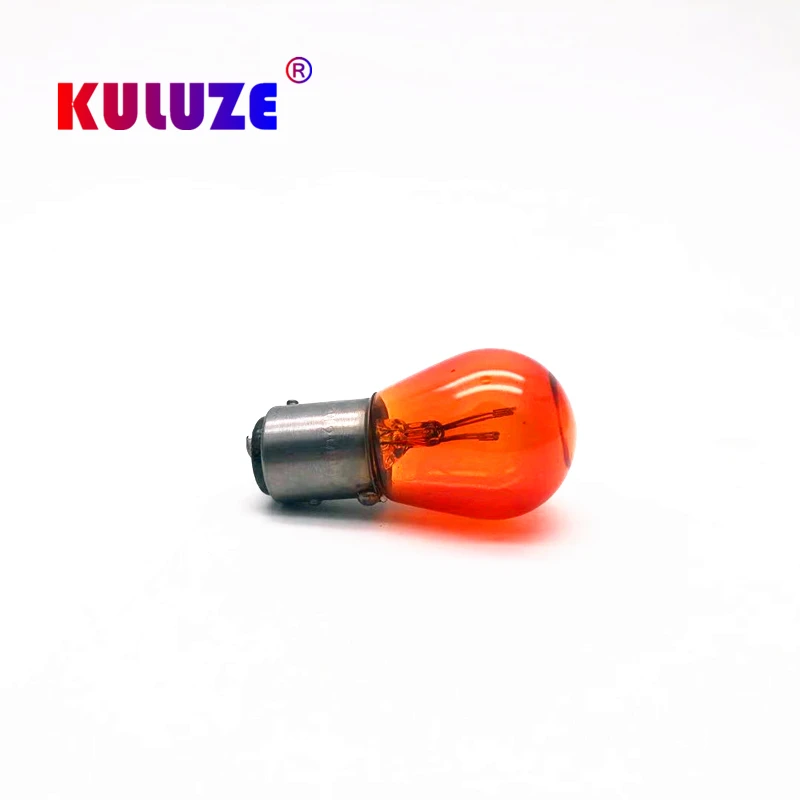 Bay15d amber 21/5W 12V automobile brake bulb clear glass Bau15s halogen bulb Driving tail light