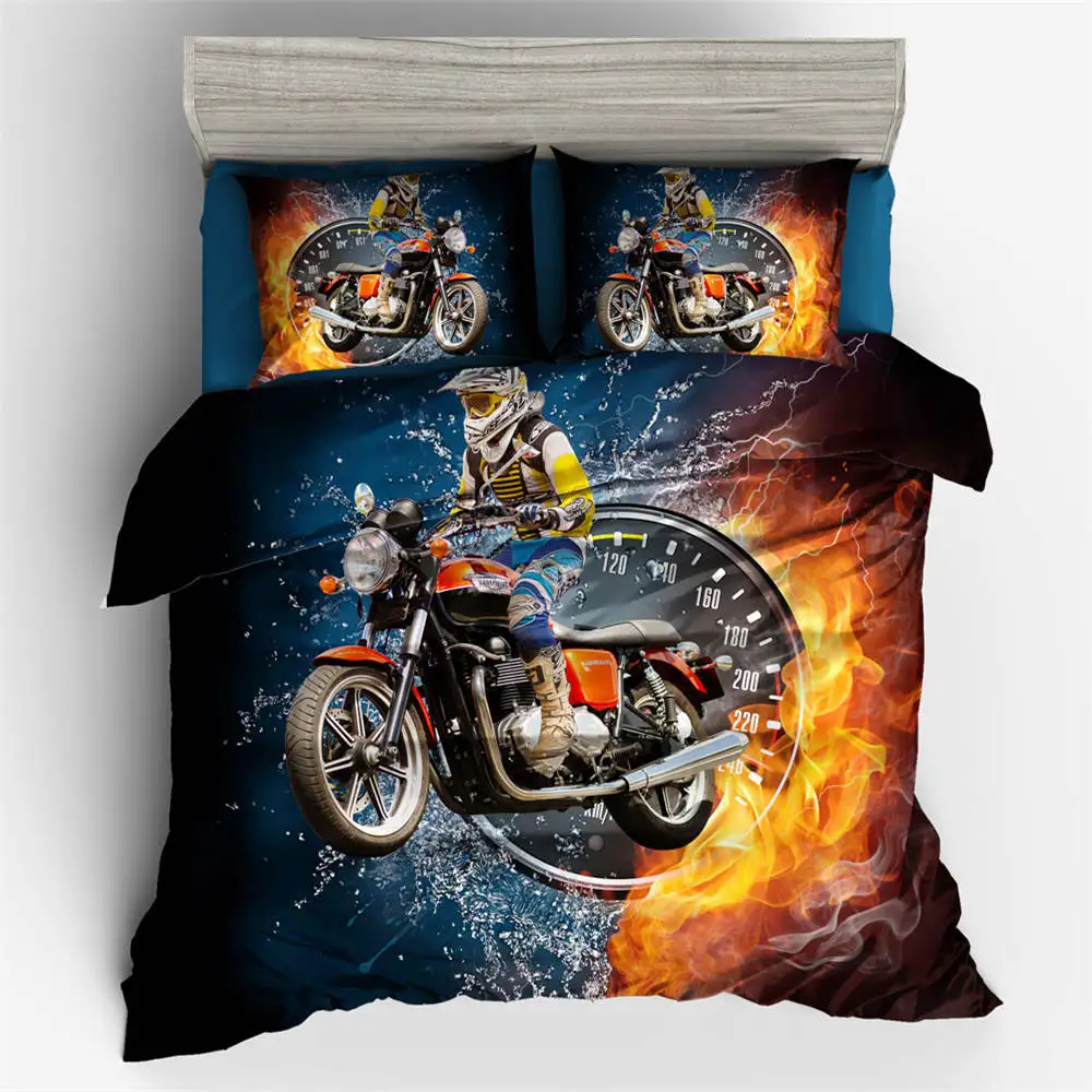 3D Print Queen Bedding Set Kids Gift with Sheet Pillow Racing Car Bedding Cover Single Double King Size of Quilt Cover Set