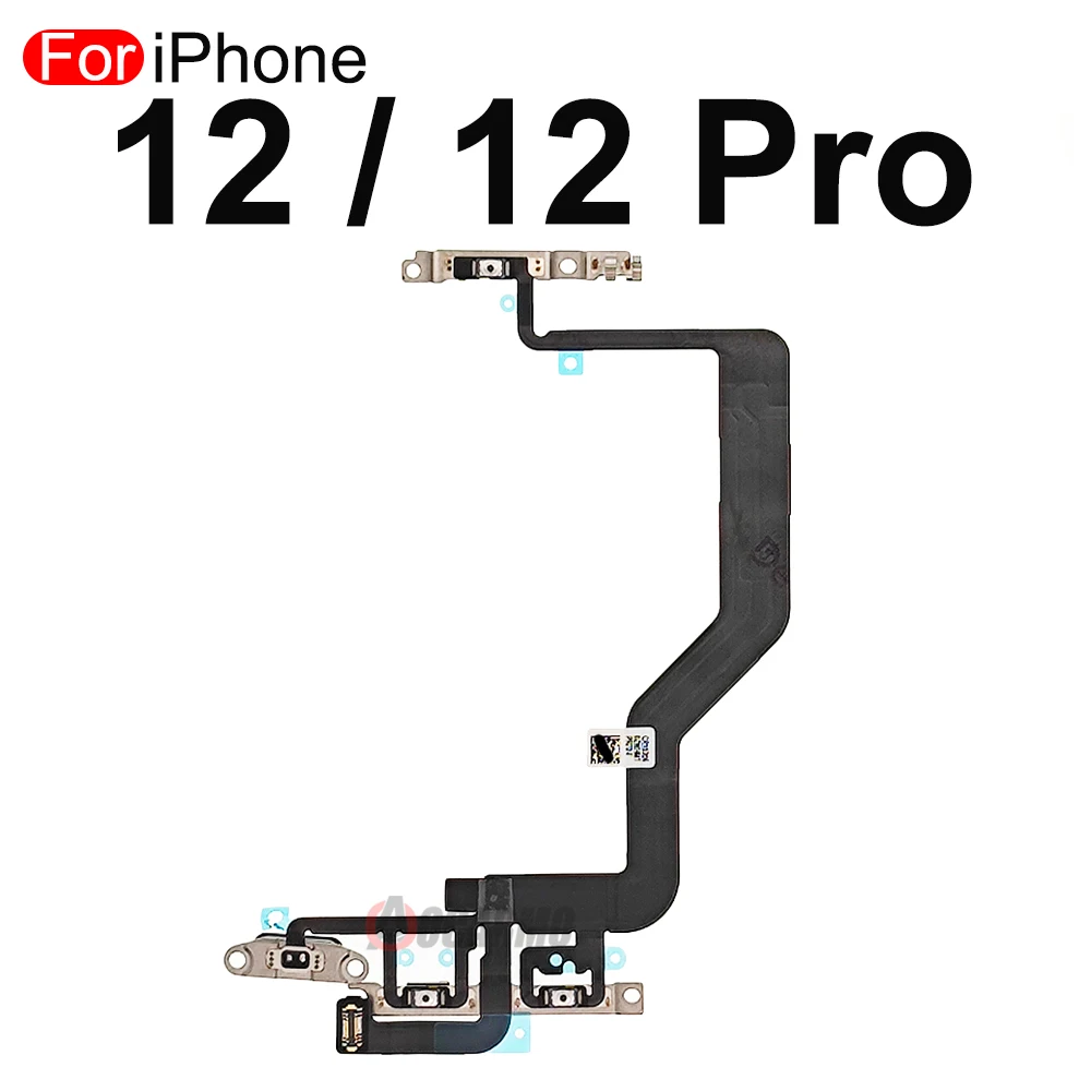 Para iPhone 12 Pro Max Mini 12 Pro, botón de encendido/apagado, subir/bajar el volumen, Cable flexible, piezas de repuesto