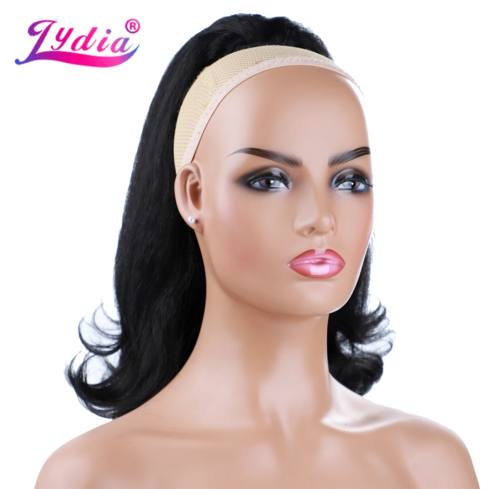 Synthetic Kinky Straight Hairpiece Stylish High-Volume Curly Clips-in Natural Looking Drawstring Ponytail
