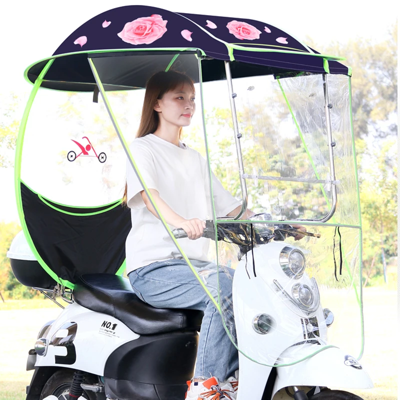 Electric Motorcycle/Motorcycle Canopy, Sun Block Rain Shield Thickened Canopy, Umbrella Awning,Electric Car Waterproof Umbrella