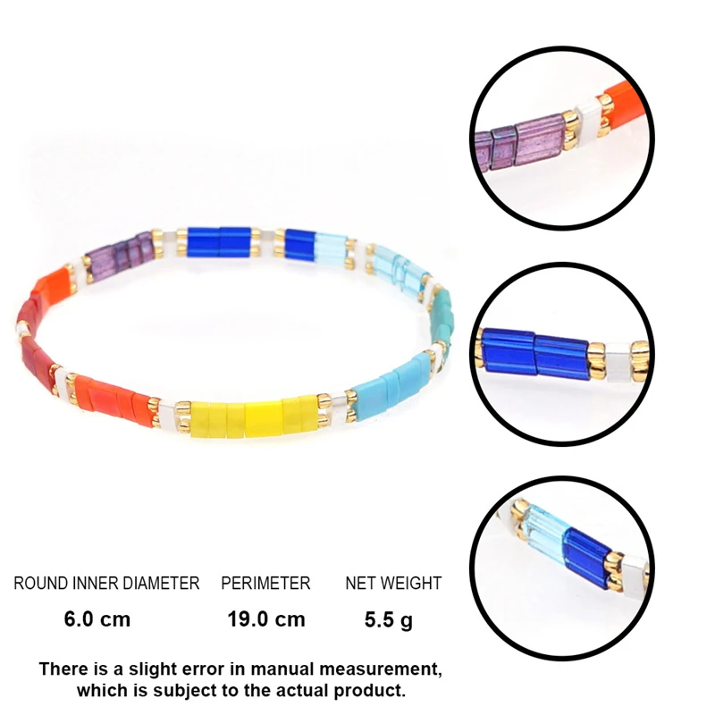 New Bohemia Tila Miyuki Bracelet For Women Trendy Rainbow Handmade Tile Seed Bead Bracelets Female BOHO Jewelry Friendship