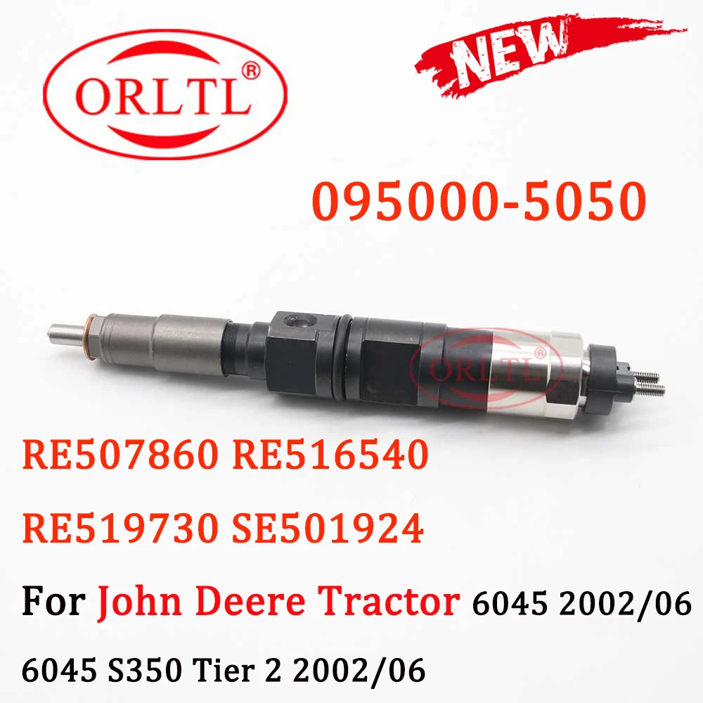 ORLTL 095000-5050 Fuel Diesel Injector Assy 5050 RE507860 RE516540 for John Deere Tractor 6045 2002/06 S350 Tier 2 2002/06