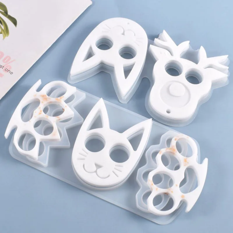 Transparent Silicone Mould Resin Decorative Craft DIY Christmas owl cat Pendant Self-defense Keychain Mold epoxy resin molds for