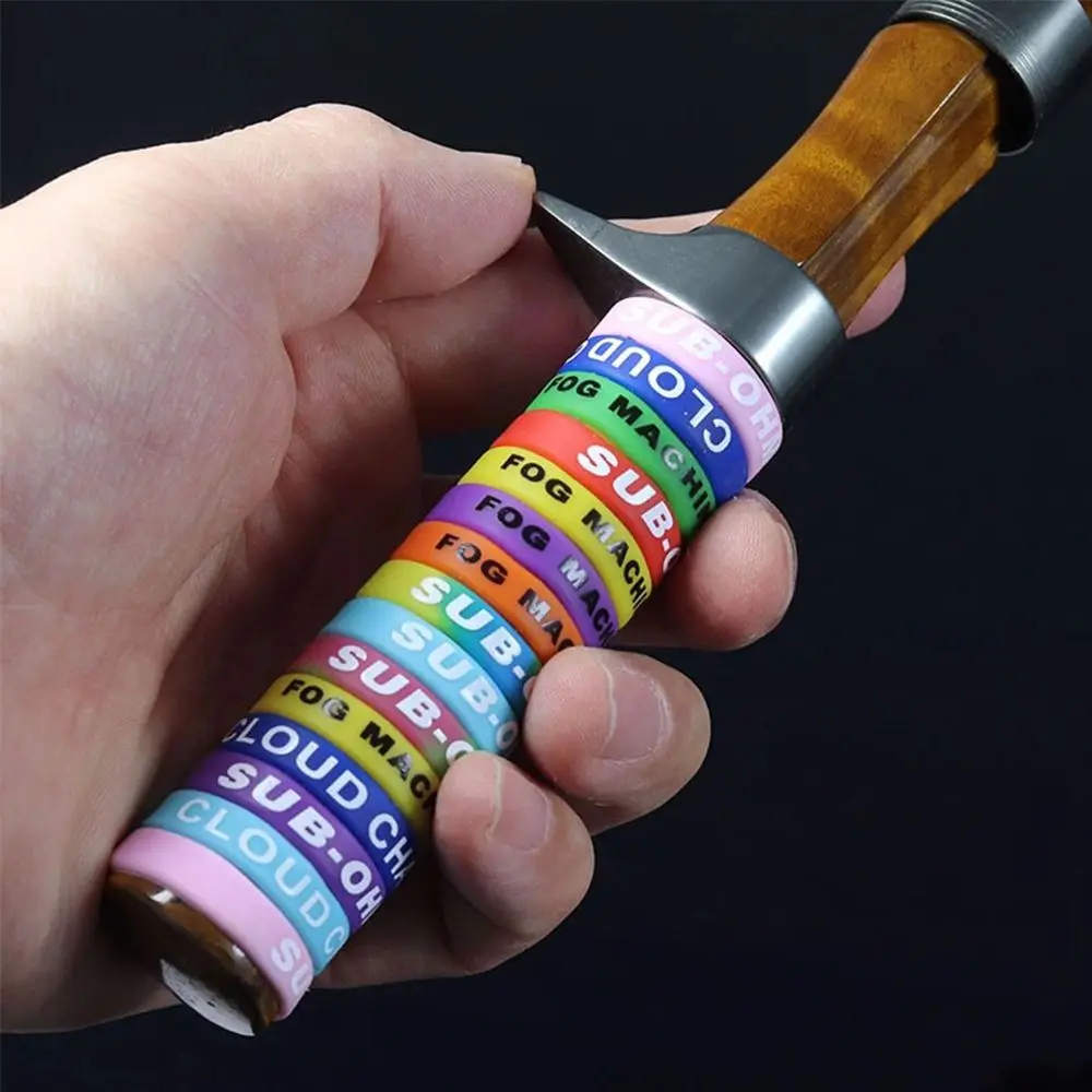 random color Anti-Slip Ring Tackle Rubber Protector Silica Gel Rod Clip Fishing Rod Handle Protective Case O-shaped Ring Racket