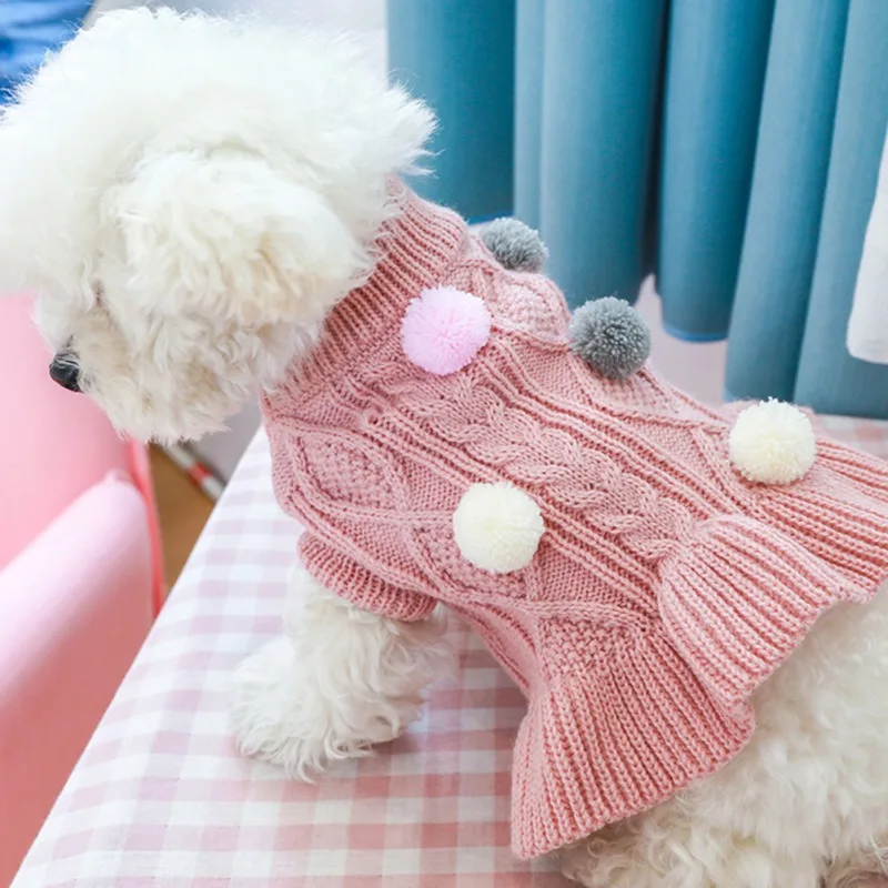 Robe pull en tricot pour animaux de compagnie, robe pour chat et chien, jupe pour chiot Chihuahua, fête de mariage, doux, hiver, automne