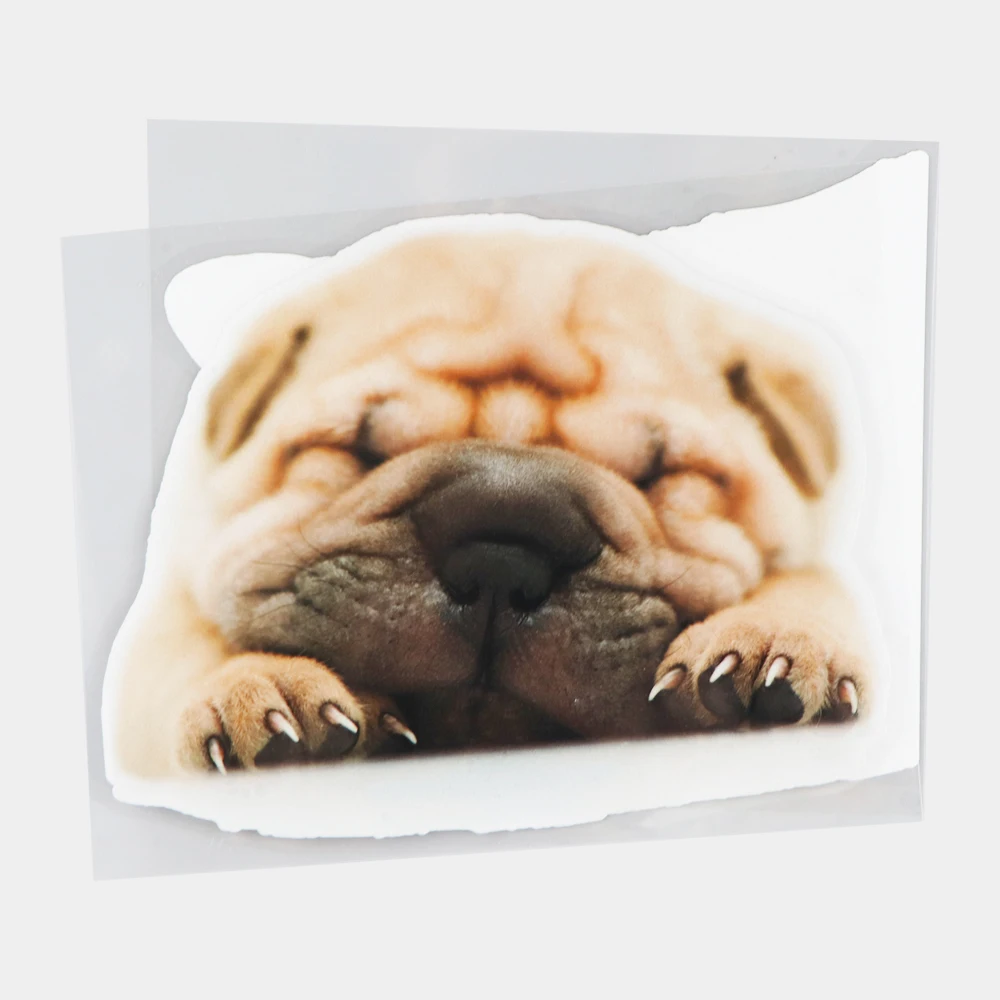 JuYouHui Exterior Accessories Decal Cute Sleeping Shar Pei Animal Car Stickers Funny Body Decoration Decal