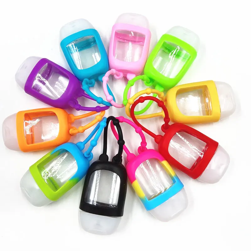1 Pc 30ml Portable Mini Empty Bottle Traveling Refillable Bottle Silicone Protective Cover Hand Sanitizer Sub Bottle