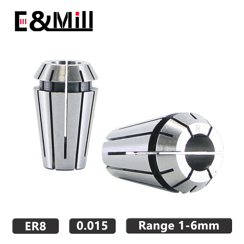 1PCS ER Collet Chuck ER8 1~5mm 5.5mm 6mm Precision 0.015 For CNC Milling Tool Holder Engraving Machine Lathe Mill Spring Chuck