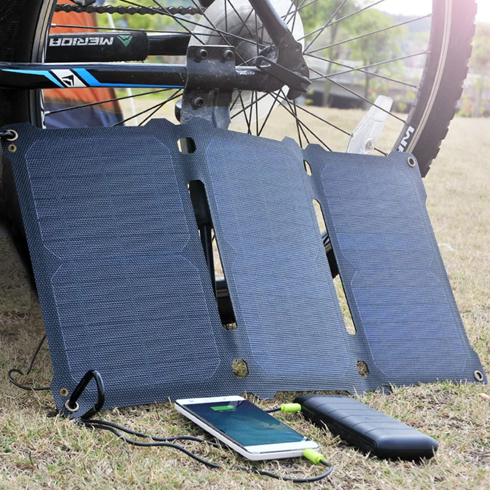 ALLPOWERS-Panel Solar portátil de 5V y 21W, Cargador USB para teléfono móvil, batería plegable para acampar al aire libre