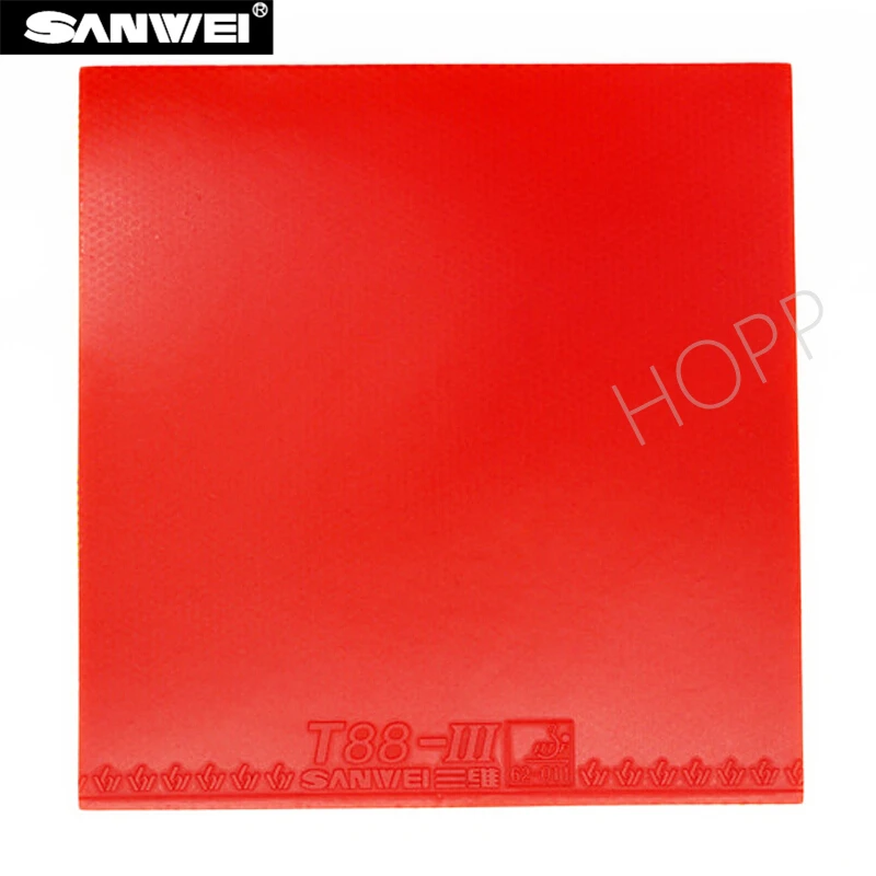 SANWEI T88 III (T88-3) Table Tennis Rubber (Half-sticky, loop) with Sponge Pimples In Original SANWEI Ping Pong Rubber