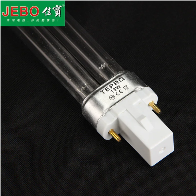 JEBO-UV Tubo de luz esterilizador, 2 Pin G23 Base Linear Twin Tube, UV-C Lâmpada Ultravioleta Germicida, Watts