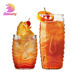 DEOUNY 15OZ/20OZ Tiki Mug Cocktail Cup Beer Beverage Mug Wine Mug Ceramic Easter Islander Hawaii Tiki Mugs Coffee Glass Barware