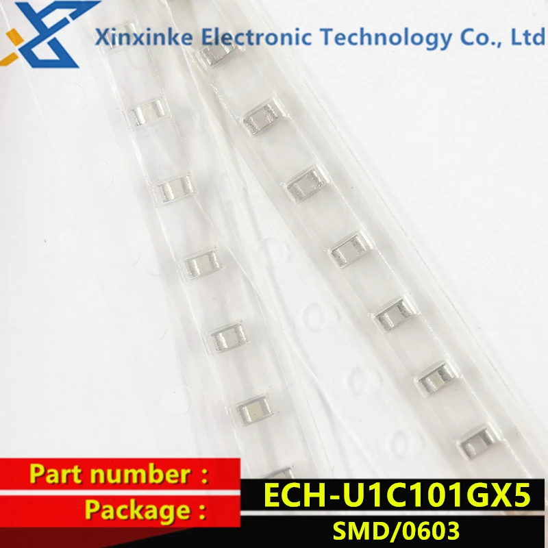 10PCS ECHU1C101GX5 Thin Film Capacitor 100pF 16VDC 2% 5% PPS 0603 ECH-U1C101JX5 CBB Polyester Capacitance New Original Genuine