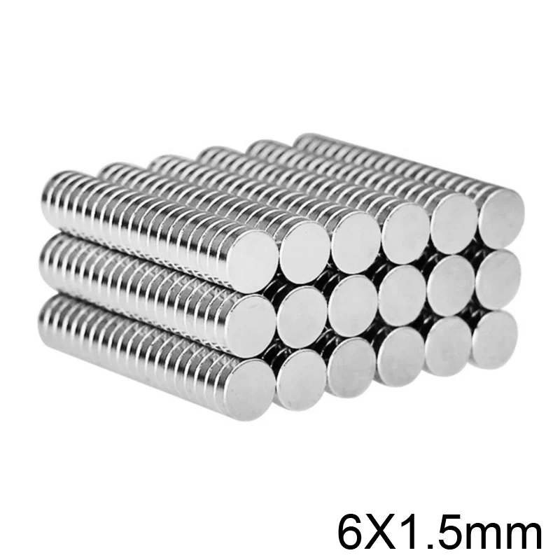 50/100/200/500/1000PCS 6x1.5 Strong Magnetic Magnet 6mm x 1.5mm Permanent Neodymium Magnets 6x1.5mm Small Round Magnet 6*1.5 mm