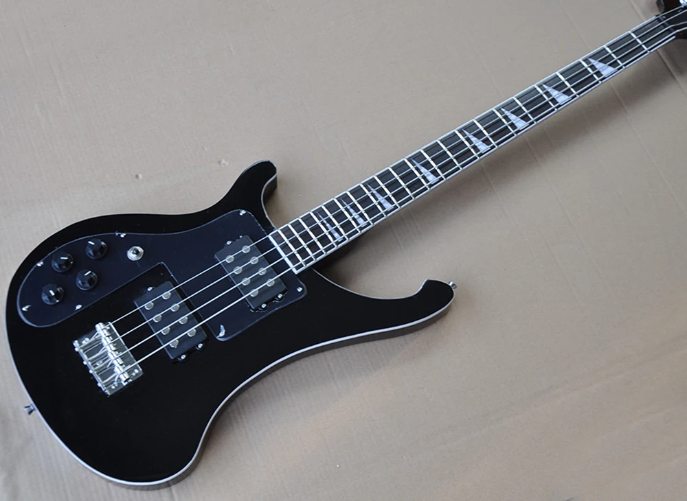 4 Strings Left Handed Black Electric Bass with Rosewood Fretboard,Providing Customized Service