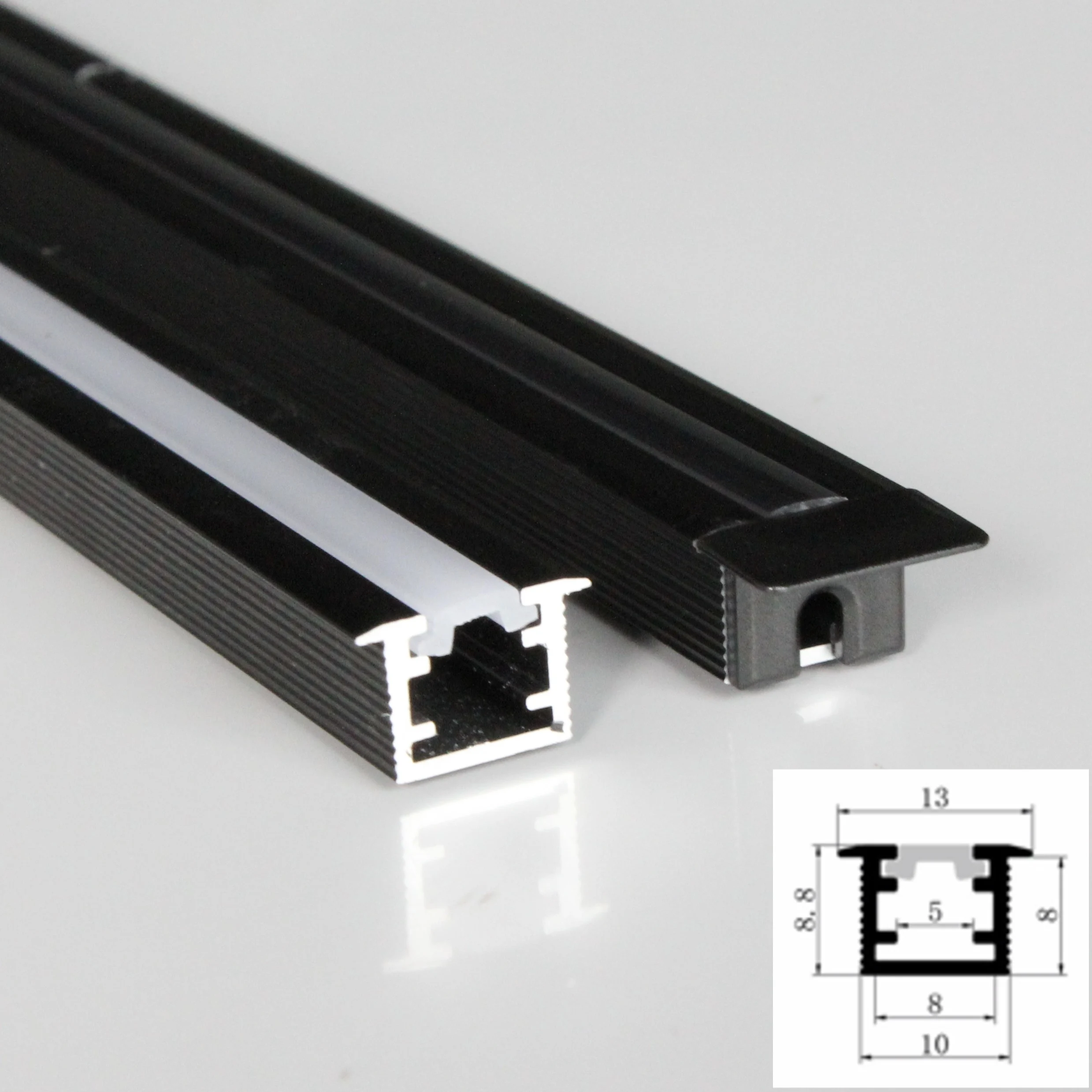 

30m (30pcs) a lot, 1m per piece, black led aluminum profile for led strips with milky diffuse cover