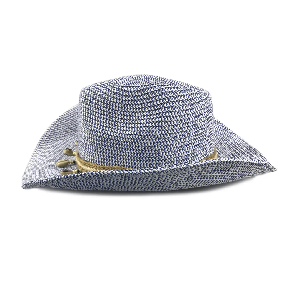 men Straw fedoras cowboy hats for women and men beach hat summer hat  mixed color cowboy cap sertissage shell hats Crimping hat