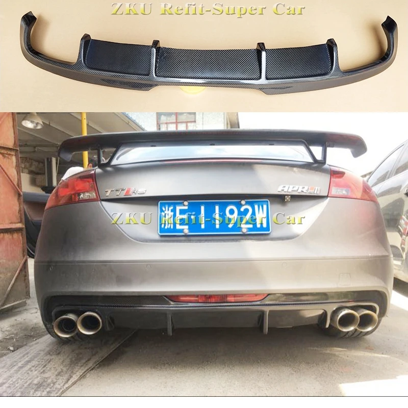 Carbon Fiber / FRP Auto Car Rear Bumper Diffuser Lip for Audi TTS Bumper 2008 - 2014 TT 2013 2014 Bumper Guard Spoiler