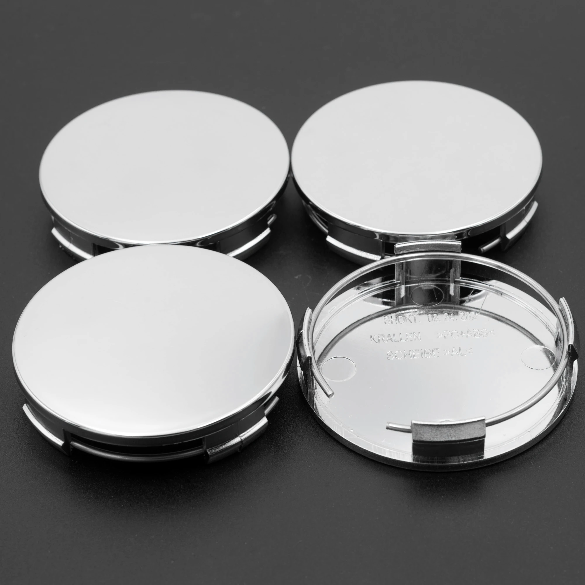 4pcs 65mm  Wheel Center Hub Caps  For Universal Rim  Dust-proof  Cover Styling  Modification Car Accessories Black Chrome