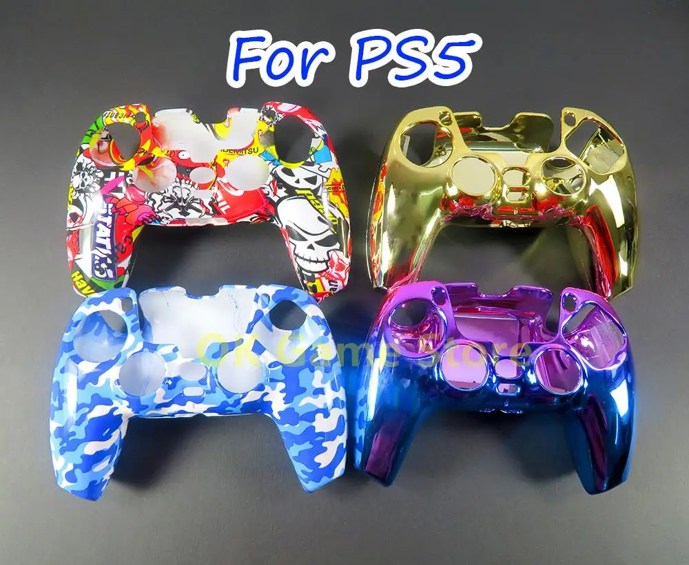 

15pcs Protective Case Sleeve Skin Cover Protection Part Handle Plating Colorful Handle Hard Protective Shell For PS5 Controller