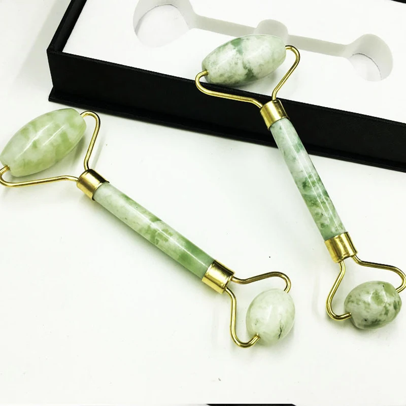 Natuurlijke Jade Gezicht Massager En Steen Facial Afslanken Lift Massage Jade Roller Voor Gezicht Kin Hals Schoonheid Huidverzorging Gereedschap huidverzorging