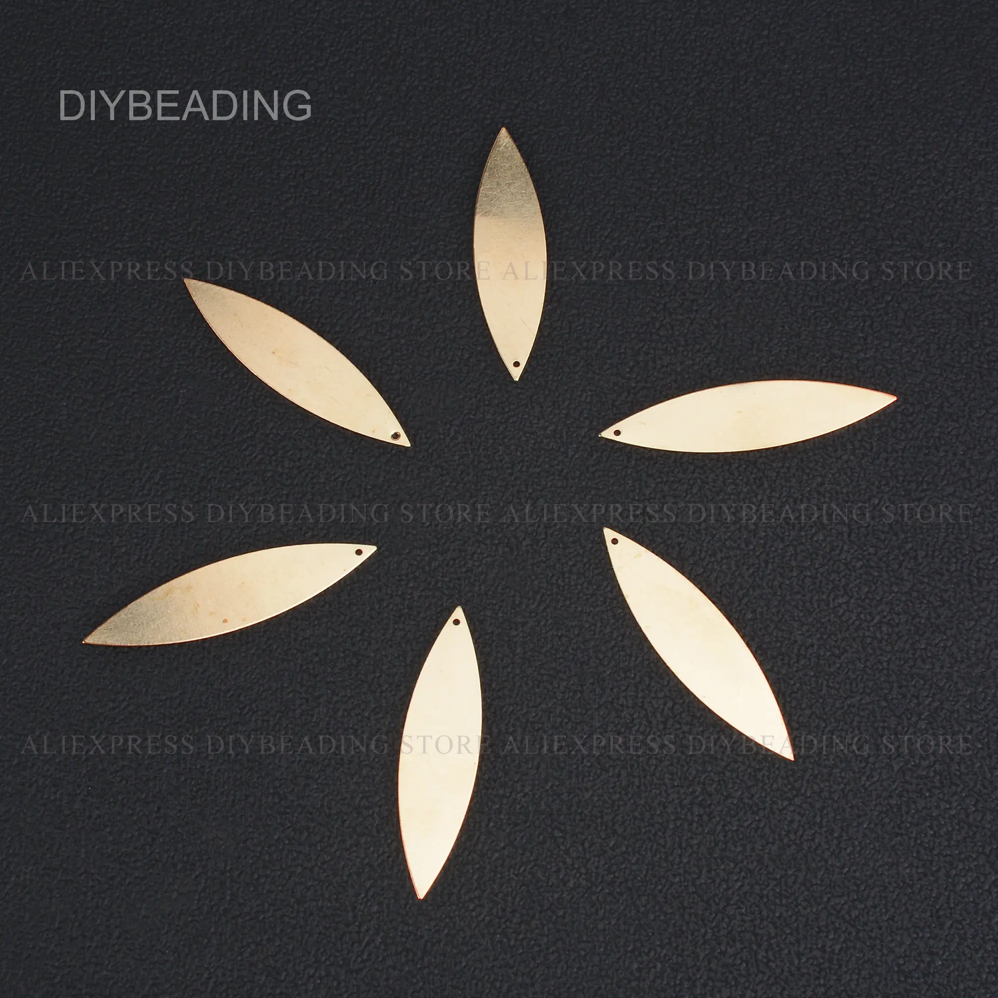 20-1000 Pcs Brass Blank Stamping Charm for Earring Jewelry Making Long Marquise Shape Pendant Component Finding Lots Wholesale