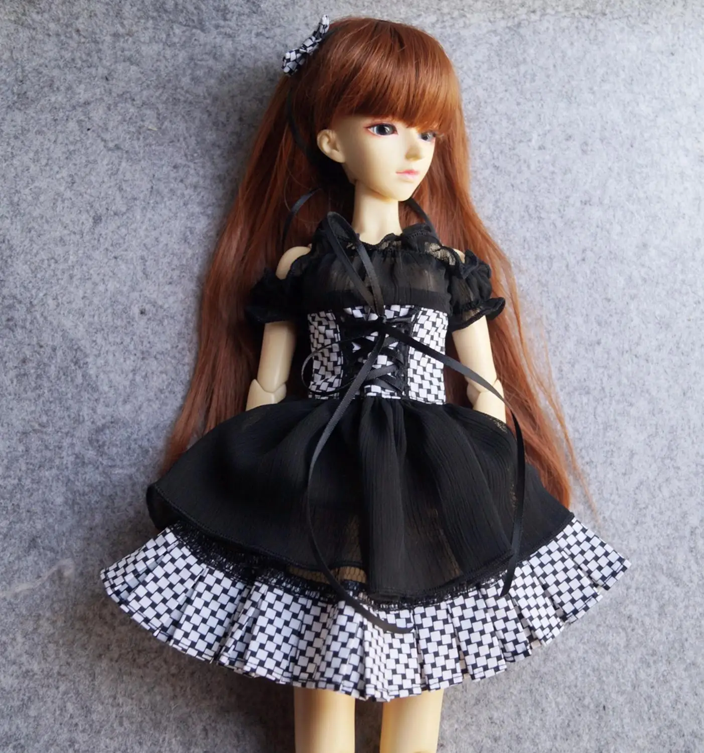 

BJD Black Long Dress Skirt Outfits Clothing Coat For 1/4 1/3 24" Tall Female BJD doll MSD SD13 DK DZ AOD DD Doll Wear