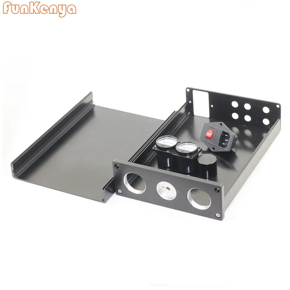 

W172 H60 Anodized Aluminum DIY DAC Decoder Enclosure Power Filter Shell Dual VU Meter Preamp Amplifier Housing Rear Amp Hifi PSU