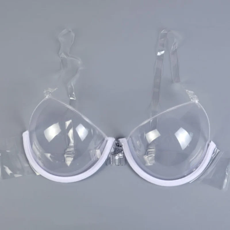 Women Sexy Transparent Clear Push Up Bra Strap Invisible Bra Underwire TPU 1 Pair Summer Bras Bralette