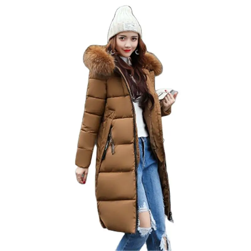 2023 New Winter Coat Woman Jackets Large Fur Warm Long Hooded Parkas Female Overcoats Winter Jacket Women Cotton Clothing  70301