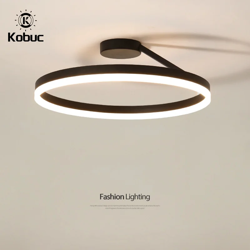 

Kobuc Minimalist Round Ceiling Pendant Light 40/50/60cm Modern Led Chandelier Home Lighting for Living room Dining room Bedroom