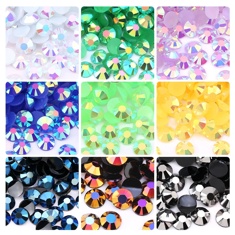 QIAO Candy Color AB 10000pieces/bag 4mm Flatback Resin Rhinestones for Nail Art Mobile Phone Diy