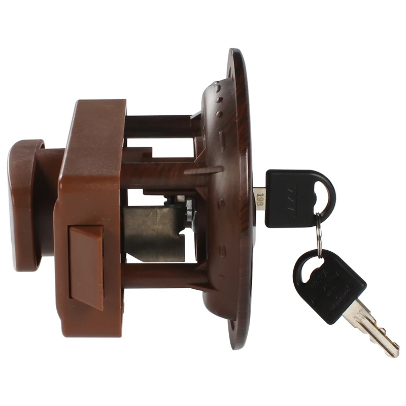 TYTXRV RV Accessories Bathroom Door Lock Brown (With Key) Motor Home Boat Marine Caravan Camper