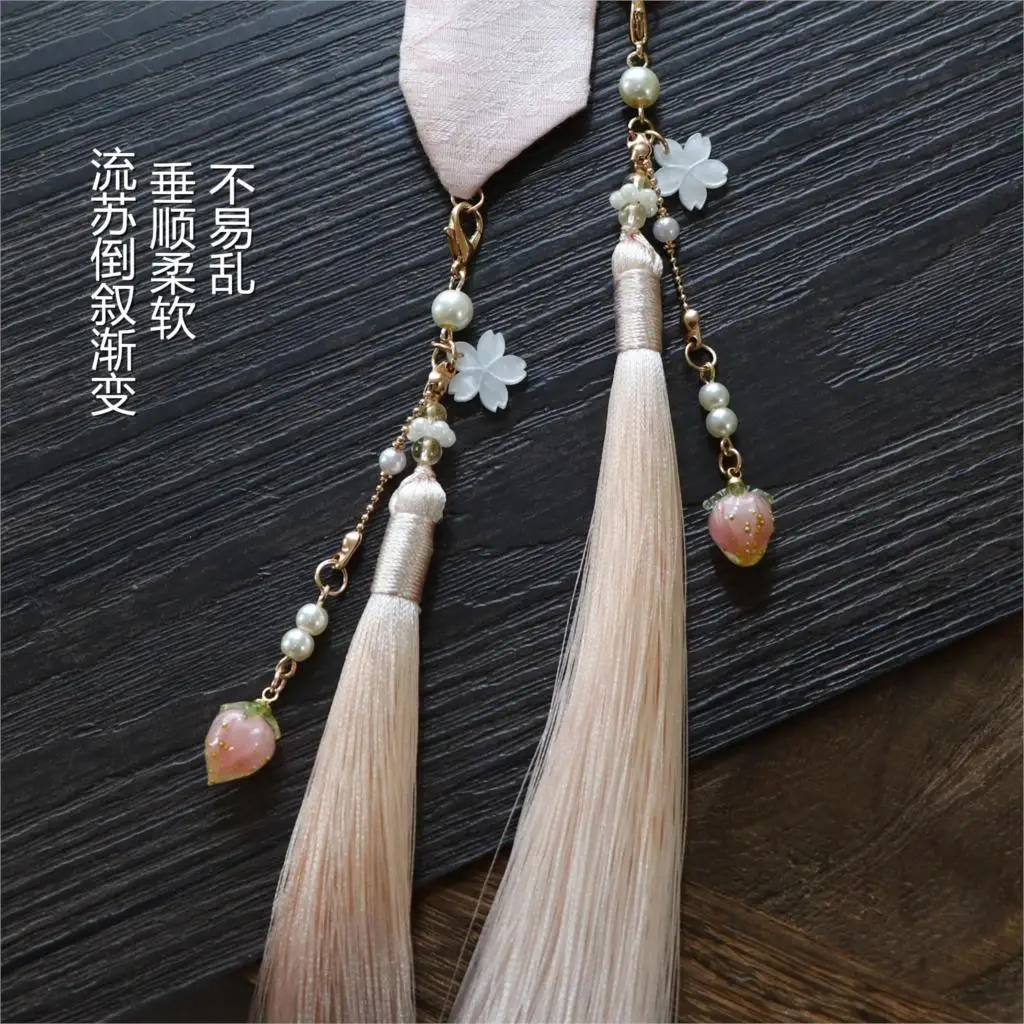 El manual Original hanfu de hielo borla de seda pelo banda ancientry cinta de pelo accesorios