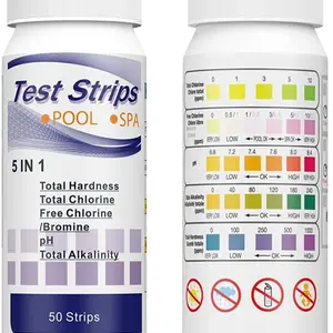 Havuzdaki klorun pH'ını, test cihazının sudaki rolünü ve sertlik aletini test etmek için şeritler, multiúso, bir SPA, 5'i 1 arada, 50 Adet Yüzme havuzu vinilini dolduracak 6 büyük satış-no. 1