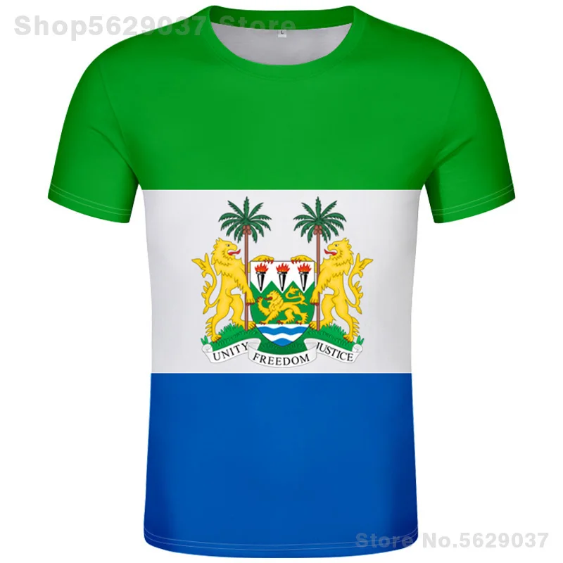 Sierra Leone T Shirt Diy Free Custom Name Number Sle T-Shirt Nation Flag Sl Republic Leonean Country College Print Photo Clothes