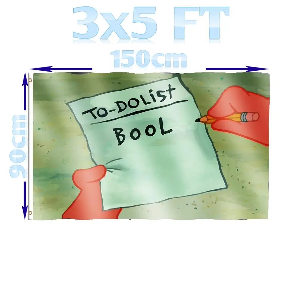 BENFACTORY Store 3x5 ft  To Do List Bool Flag Single Layer 100D Polyester with Brass Grommets