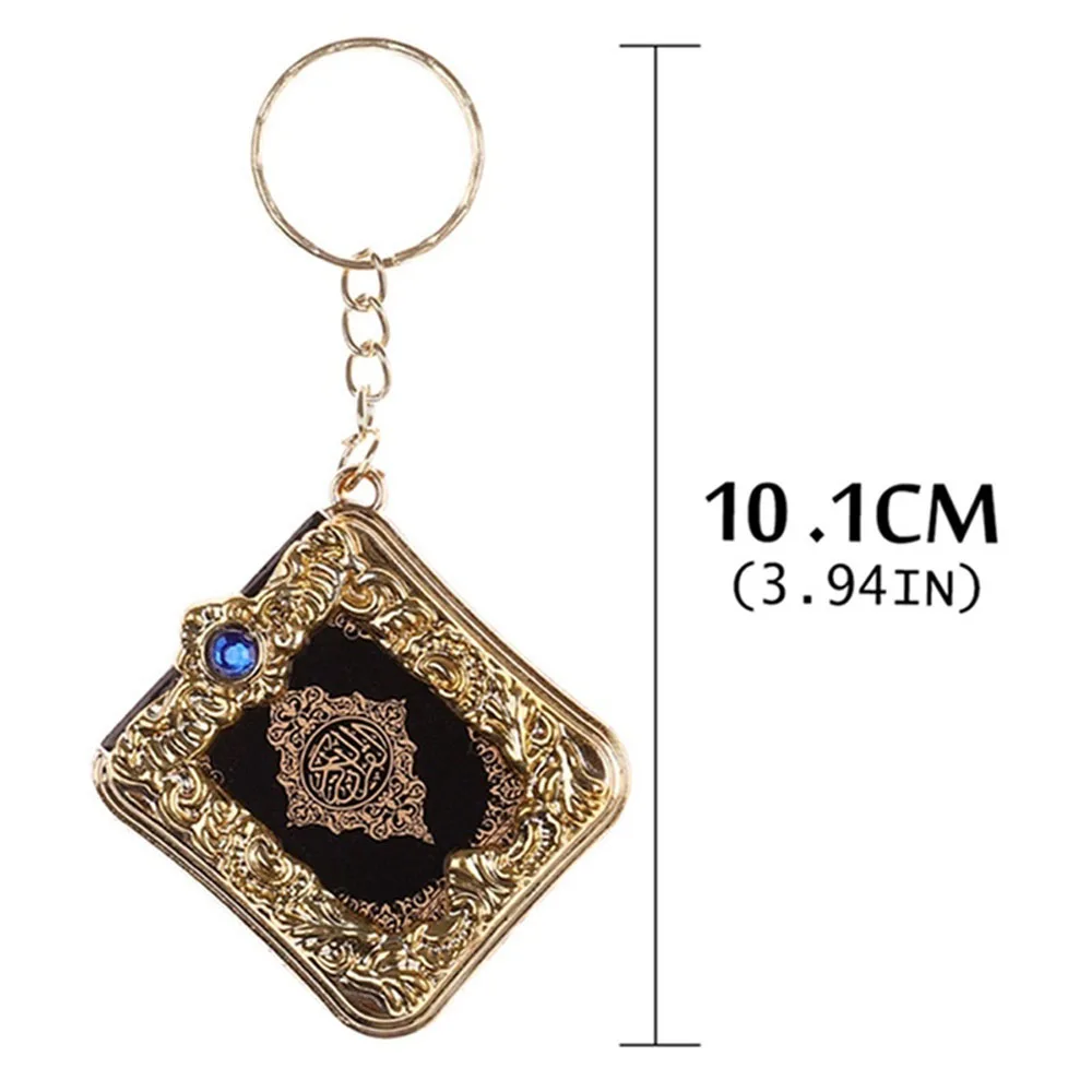 Muslim Islamic Mini Pendant Car Keychains Key Rings For Koran Ark Quran Book Real Paper Can Read Small Religious Jewelry