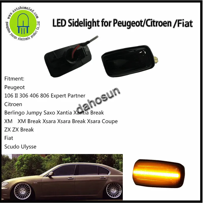 

2x Led Signal Side Marker Light For Fiat Scudo Ulysse Peugeot 106 II 306 406 806 Citroen Berlingo Jumpy Saxo