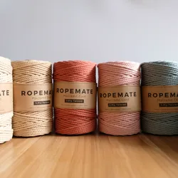 ROPEMATE PREMIUM SOFT COTTON CORD DIY Macrame Bag 4MM  100 Meters - 3 STRANDS