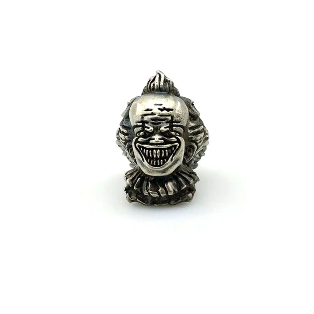 Outdoors DIY Tools EDC Hand-casted White Brass Clown Joker Rebel Street Knife Beads Lanyard Pendants Key Rings Accessories