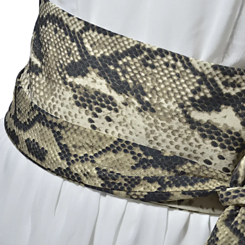 Ceinture de luxe pour femmes | Nouvelle marque de luxe, motif serpent, populaire soie sauvage douce, motif Python, décoration, large, 2019