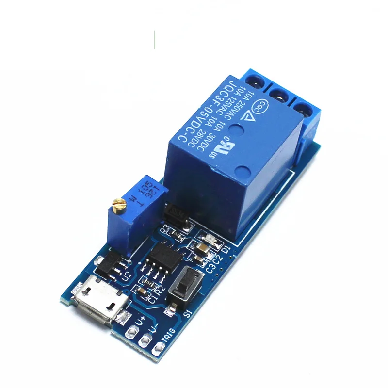 DC 5V-30V Micro USB Power Adjustable Delay Relay Timer Control Trigger Delay Conduction Relay Switch Module 12V 24V