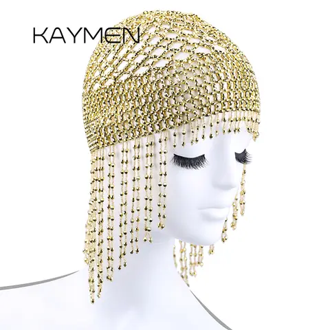 Cappello per la testa di danza del ventre con perline esotiche Cleopatra da donna per ragazze / accessorio per capelli / copricapo per feste di matrimonio che mostrano 1015