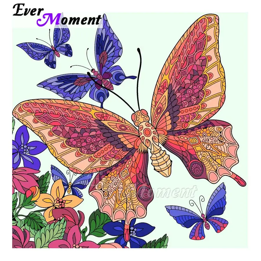 

Ever Moment Diamond Painting Colorful Butterfly Wall Art Crystal 5D DIY Mosaic Diamond Embroidery Kits Resin Drills ASF2203