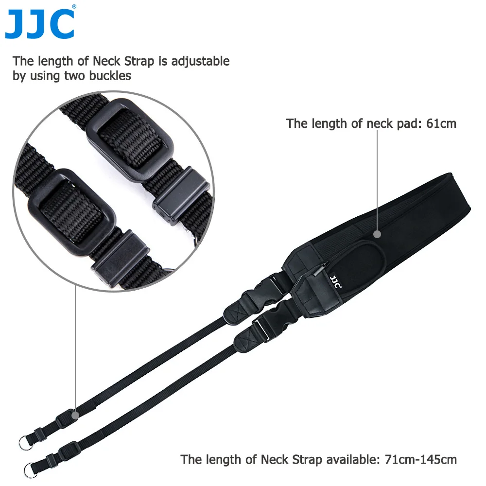 JJC Thick Soft Camera Neck Shoulder Strap Belt Strap Quick Release for Canon EOS R8 R50 R7 R10 R RP R5 Mark II R6 Leica Q3 43