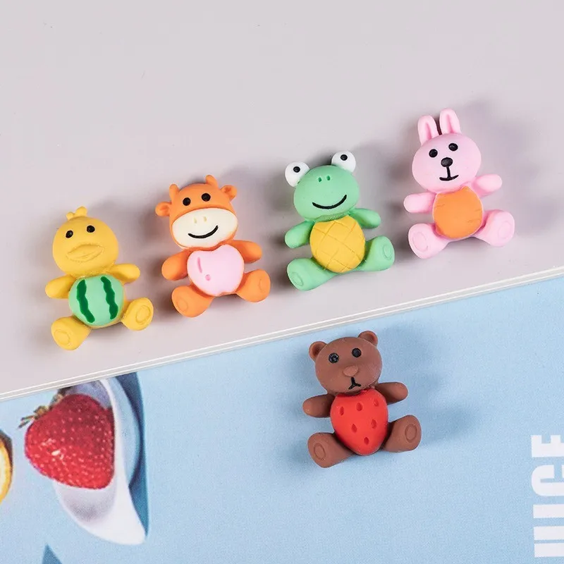 Resin Cartoon Cute Animals Flatback Duck Bear Rabbit Cabochon DIY Scrapbooking for Hairpin Phone Case Decor Accessories